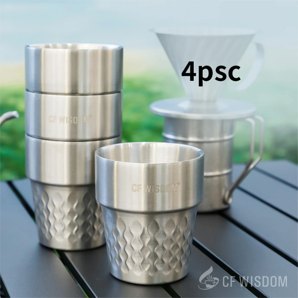 CF WISDOM Double-Wall Stainless Steel Mug 4 PCS Coffee Cups Stackable Outdoor Camping Cup Home Beer Cup Prevents Scalding Cups
CF WISDOM Double-Wall Stainless Steel Mug 4 PCS Coffee Cups Stackable Outdoor Camping Cup Home Beer Cup Prevents Scalding Cups