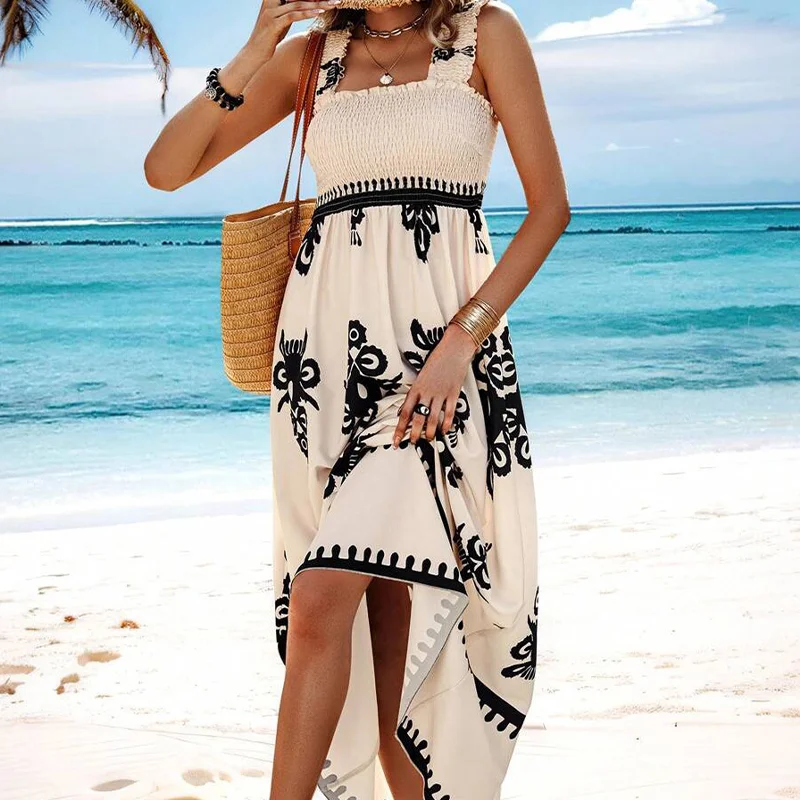 Women's Elegant And Fashionable Beach Skirt Vacation Style Printed Chest Wrap Dress Floral Spaghetti Long Skirt
Women's Elegant And Fashionable Beach Skirt Vacation Style Printed Chest Wrap Dress Floral Spaghetti Long Skirt