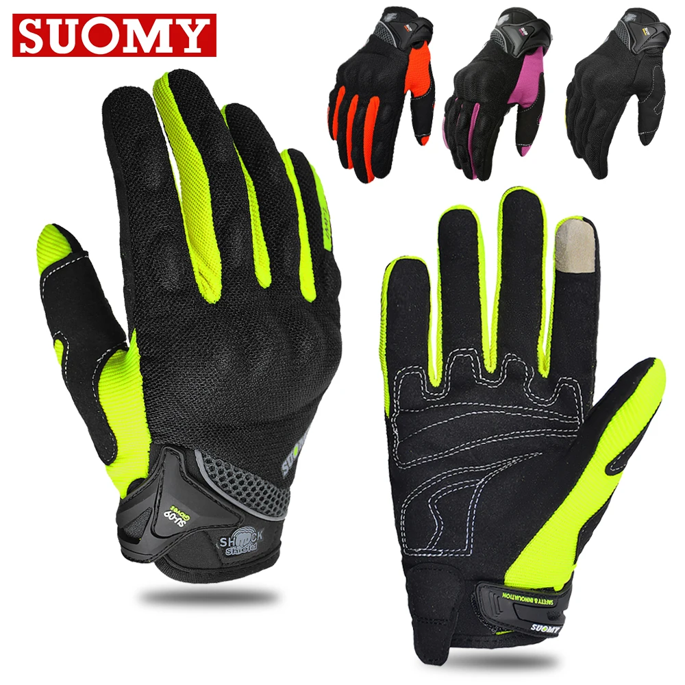 Suomy летние дышащие мото-байковые перчатки с сенсорным экраном и полным пальцем для мужчин и женщин, велосипедные мотоциклетные перчатки MTB, светоотражающие
Suomy летние дышащие мото-байковые перчатки с сенсорным экраном и полным пальцем для мужчин и женщин, велосипедные мотоциклетные перчатки MTB, светоотражающие