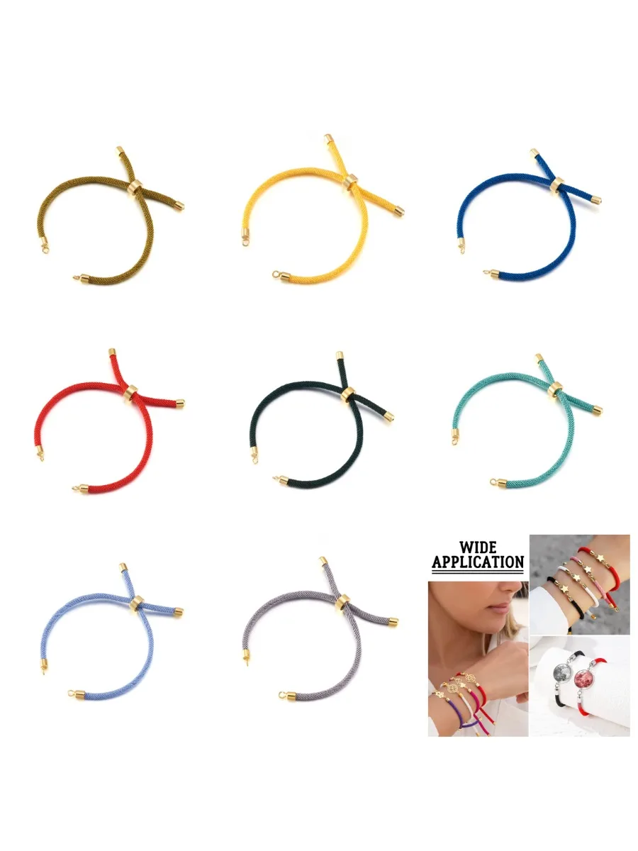 10Pcs Nylon Twisted Cord Bracelet Slider Bracelet With Brass Findings for Bracelet Making 8.66~9.06 Inch(22~23Cm)
10Pcs Nylon Twisted Cord Bracelet Slider Bracelet With Brass Findings for Bracelet Making 8.66~9.06 Inch(22~23Cm)