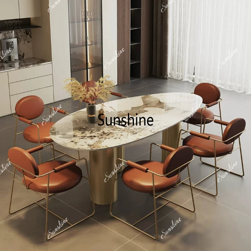 Special-shaped rock slab dining table Oval dining table Modern simple dining table
Special-shaped rock slab dining table Oval dining table Modern simple dining table
