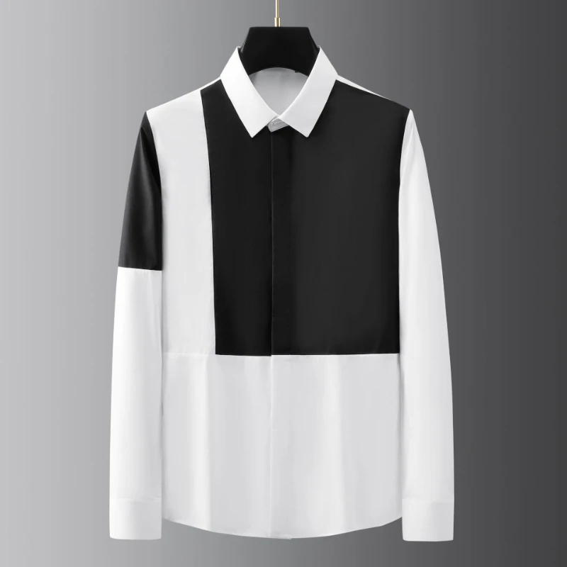 2022 Black White Splicing Men's Shirts Luxury Long Sleeve Cotton Casual Mens Dress Shirts Simple Slim Fit Party Man Shirts 3XL
2022 Black White Splicing Men's Shirts Luxury Long Sleeve Cotton Casual Mens Dress Shirts Simple Slim Fit Party Man Shirts 3XL