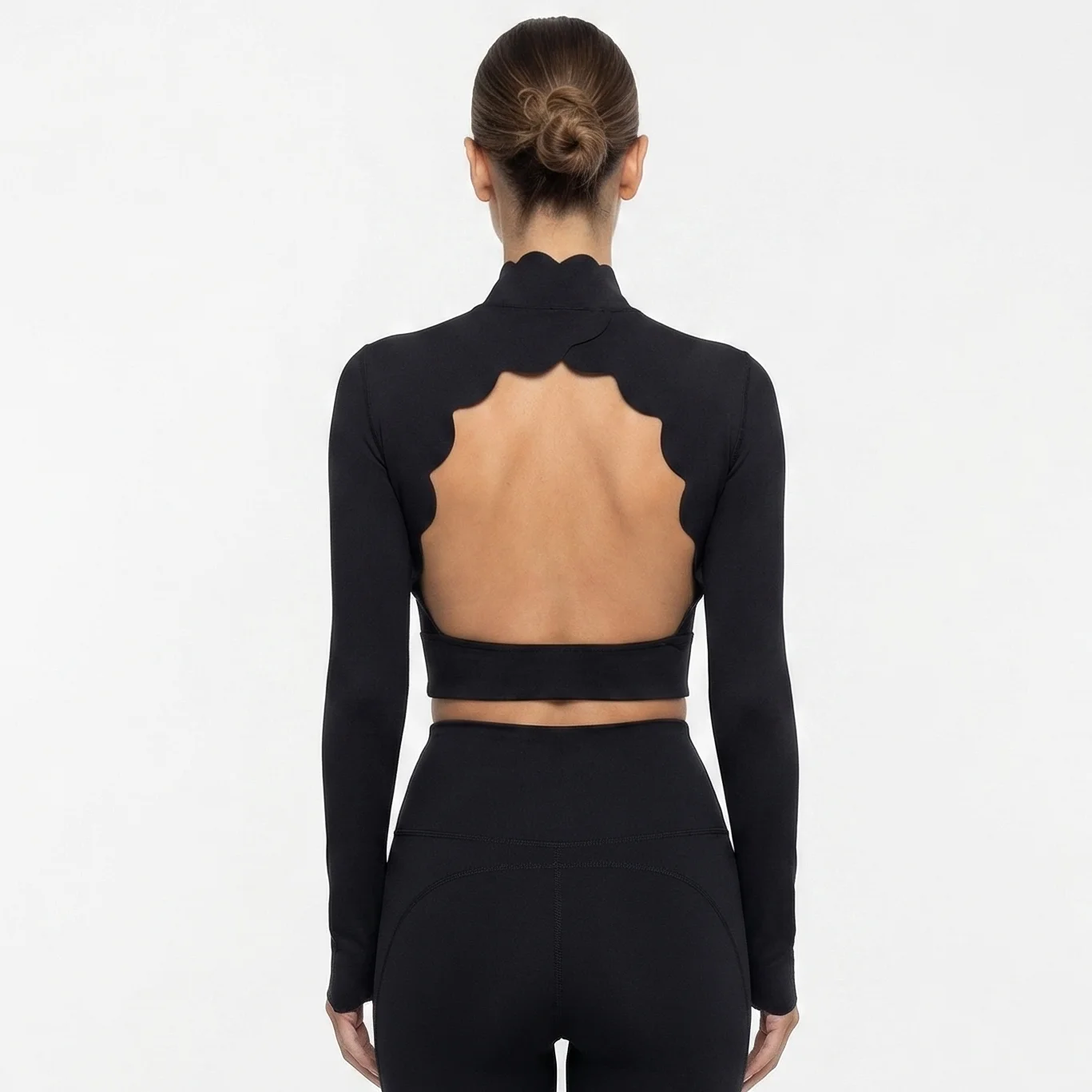 FUBEIKE Shell Lace Backless Yoga Clothes Long Sleeve Tight Slimming Sports Running Leggings Workout Training Top With Chest Pad
FUBEIKE Shell Lace Backless Yoga Clothes Long Sleeve Tight Slimming Sports Running Leggings Workout Training Top With Chest Pad