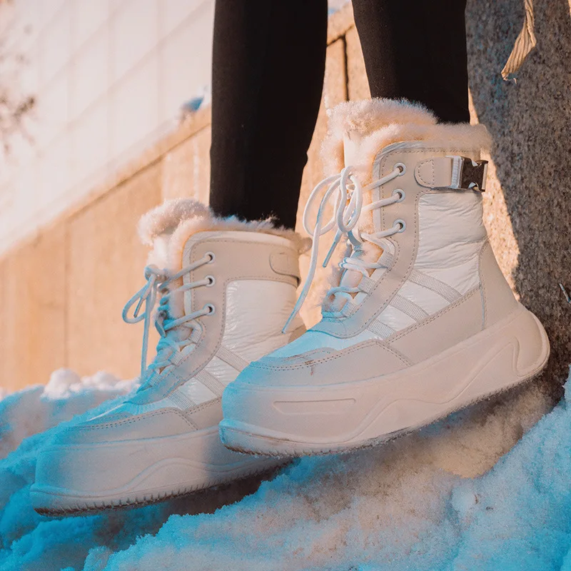 Women Snow Boots Winter Thick Sole Shoes Non-Slip Waterproof Warm Sneakers Non-Slip Men Walking Hiking Shoes White Furry Boots
Women Snow Boots Winter Thick Sole Shoes Non-Slip Waterproof Warm Sneakers Non-Slip Men Walking Hiking Shoes White Furry Boots