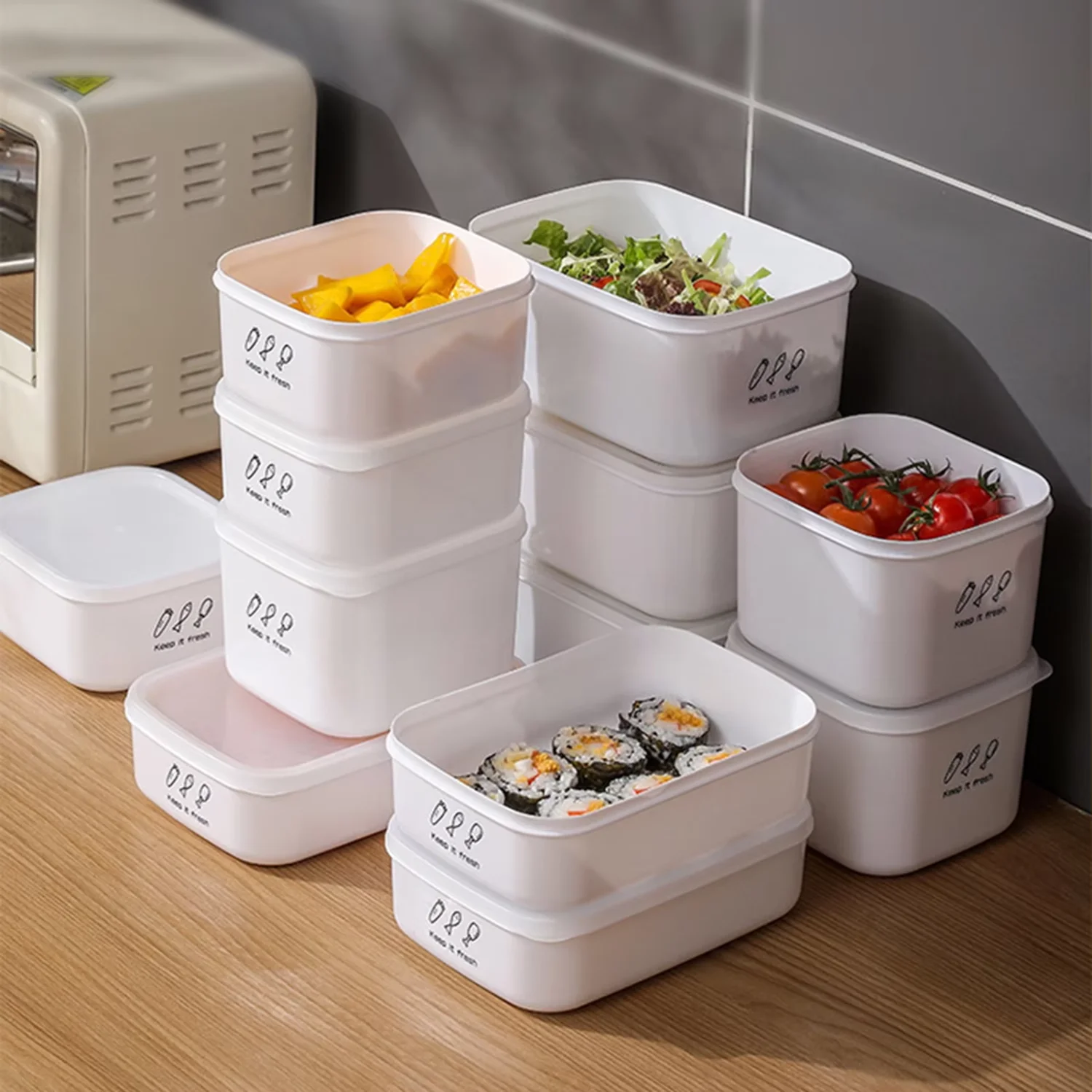Kitchen Microwave Refrigerator Stackable Organizer Food -Keeping Sealed Storage Lunch
Kitchen Microwave Refrigerator Stackable Organizer Food -Keeping Sealed Storage Lunch