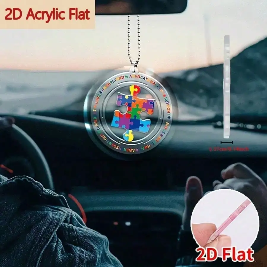  1 шт. 2D плоская акриловая подвеска-пазл для автомобиля, круглое блестящее украшение с сердечком, для салона автомобиля, сумок и брелоков
1 шт. 2D плоская акриловая подвеска-пазл для автомобиля, круглое блестящее украшение с сердечком, для салона автомобиля, сумок и брелоков 
