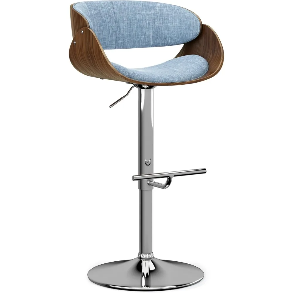 Amery Adjustable Swivel Bar Stool - 34 inch Seat Height Upholstered Metal Chair in Denim Blue Linen Look Fabric, Mid Century Se
Amery Adjustable Swivel Bar Stool - 34 inch Seat Height Upholstered Metal Chair in Denim Blue Linen Look Fabric, Mid Century Se
