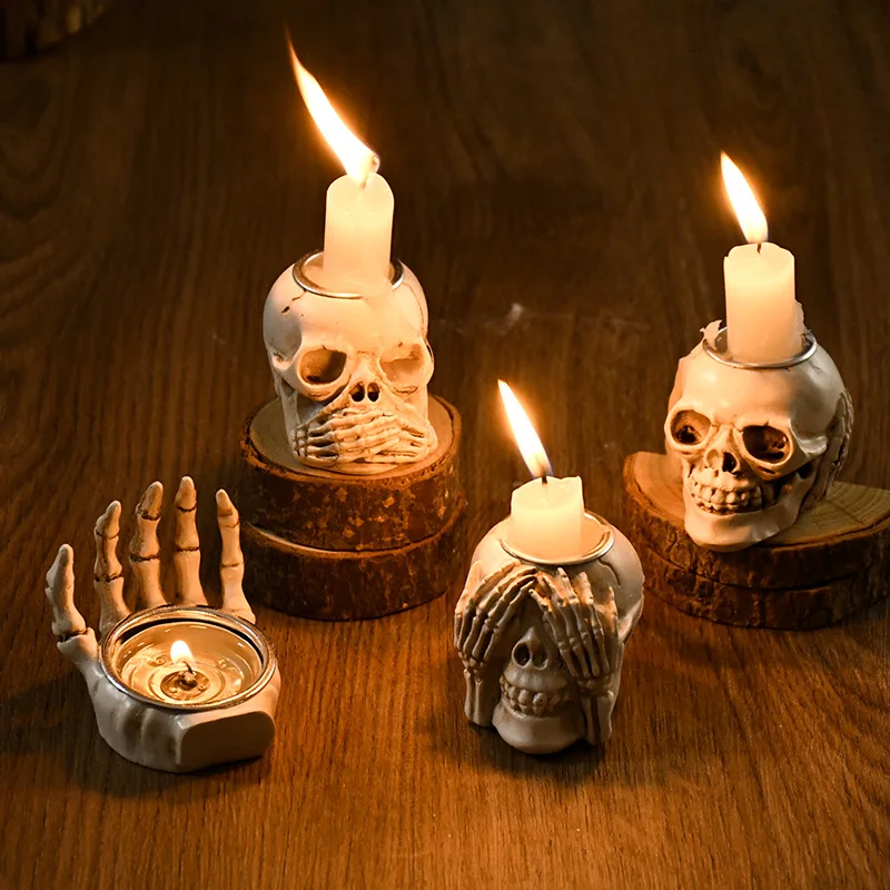 1/3PCS Halloween Skulls Candle Holder Resin Crafts Skeleton Candle Stand Halloween Party Decor Hotel Home Desktop Decor Supply
1/3PCS Halloween Skulls Candle Holder Resin Crafts Skeleton Candle Stand Halloween Party Decor Hotel Home Desktop Decor Supply