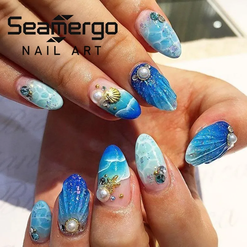 24PCS Blue Beach Gradient French Stick on False Nails 3D Shell Seastar Design Almond Fake Nails with Pearl Acrylic Nail Wearable
24PCS Blue Beach Gradient French Stick on False Nails 3D Shell Seastar Design Almond Fake Nails with Pearl Acrylic Nail Wearable