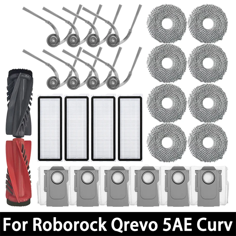 For Roborock Qrevo 5AE Curv / S5X / 5A1 / 5XC / CurvC Vacuum Accessories Main Roller Side Brush HEPA Filter Mop Cloth Dust Bag
For Roborock Qrevo 5AE Curv / S5X / 5A1 / 5XC / CurvC Vacuum Accessories Main Roller Side Brush HEPA Filter Mop Cloth Dust Bag