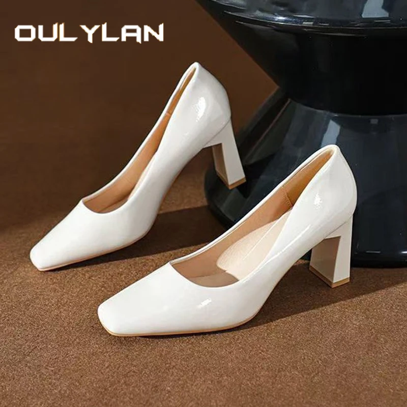 Oulylan Elegant Square-toe Single Footwear Casual Chunky Heeled Party Wedding Shoes 7CM Ladies Solid Color High Heels
Oulylan Elegant Square-toe Single Footwear Casual Chunky Heeled Party Wedding Shoes 7CM Ladies Solid Color High Heels