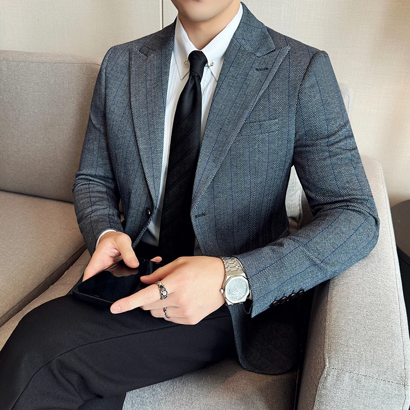 British Style Slim Fit Striped Suit Jacket High-quality Korean Version Business Formal Suit Groom's Wedding Dress Jacket 4XL-M
British Style Slim Fit Striped Suit Jacket High-quality Korean Version Business Formal Suit Groom's Wedding Dress Jacket 4XL-M
