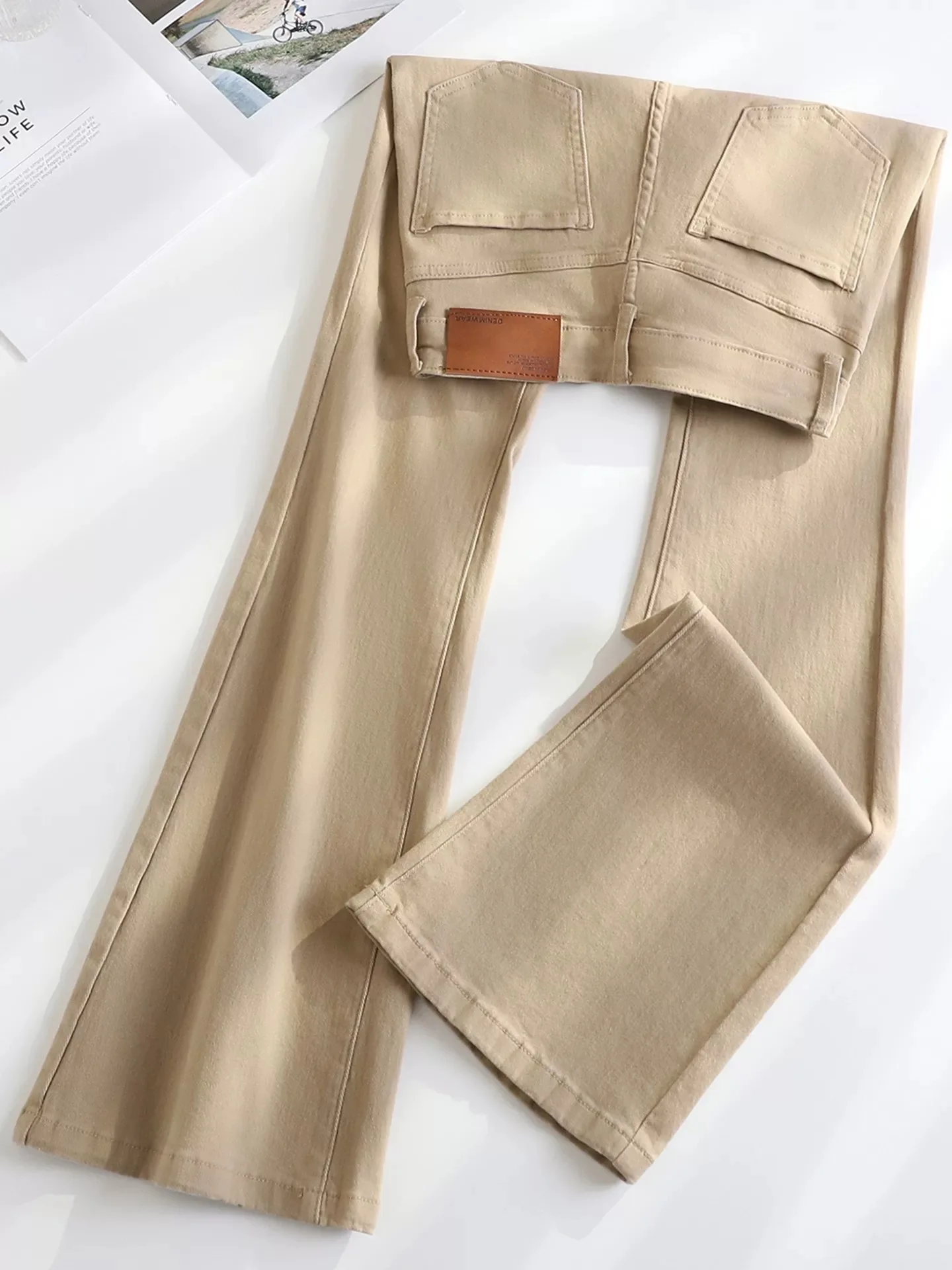 Khaki High Waist Bell Bottom Jeans Women's Spring Summer New Style Slim Fit Floor Length Hoof Pants Casual Denim
Khaki High Waist Bell Bottom Jeans Women's Spring Summer New Style Slim Fit Floor Length Hoof Pants Casual Denim