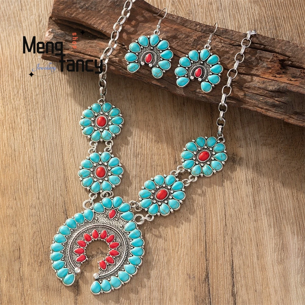 Retro Turquoise Necklace, Exaggerated And Individualistic European And American Bohemian Trendy And Fashionable Jewelry Elegant
Retro Turquoise Necklace, Exaggerated And Individualistic European And American Bohemian Trendy And Fashionable Jewelry Elegant
