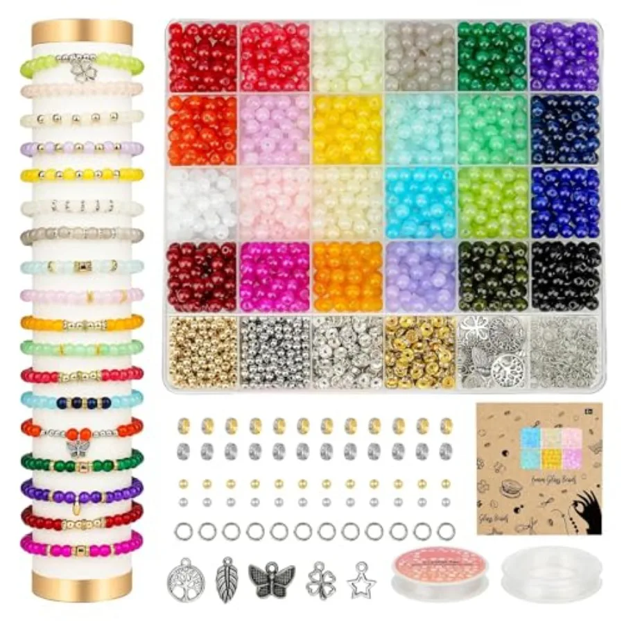 Quality Assurance 6mm Glass Beads Bracelet Making Kit 1400pcs, 24 Colors Crystal Beads for Jewelry Making Round Beads DIY Craft
Quality Assurance 6mm Glass Beads Bracelet Making Kit 1400pcs, 24 Colors Crystal Beads for Jewelry Making Round Beads DIY Craft