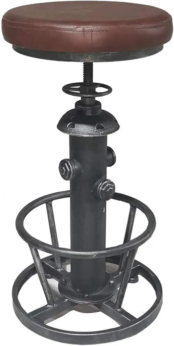 Винтажный промышленный барный стул с регулируемой высотой и сиденьем из искусственной кожи, серебряная отделка для декора кухонного паба
Винтажный промышленный барный стул с регулируемой высотой и сиденьем из искусственной кожи, серебряная отделка для декора кухонного паба
