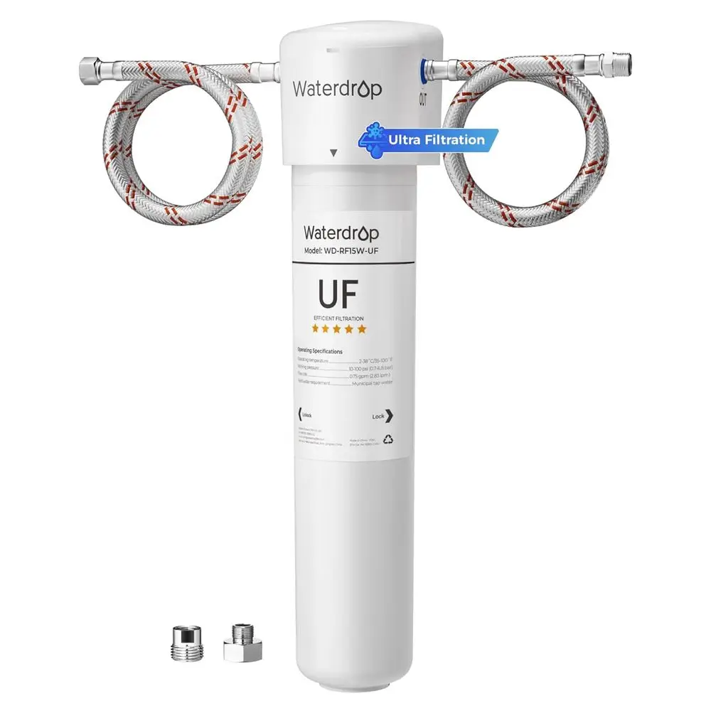 0.01 μm Ultrafiltration Sink Water Filter System, 2-Year Use, Removes Lead, Chlorine, Taste & Odor, Connects Directly to Faucet
0.01 μm Ultrafiltration Sink Water Filter System, 2-Year Use, Removes Lead, Chlorine, Taste & Odor, Connects Directly to Faucet