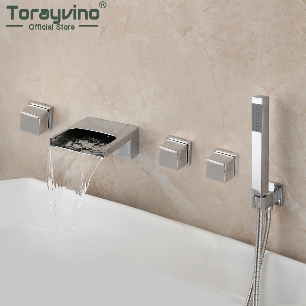Torayvino Bathroom Tub 5 Pcs Set shower Faucet Wall Mounted Faucets Waterfall Spout With Hand Shower Bath Shower Combo Kit
Torayvino Bathroom Tub 5 Pcs Set shower Faucet Wall Mounted Faucets Waterfall Spout With Hand Shower Bath Shower Combo Kit