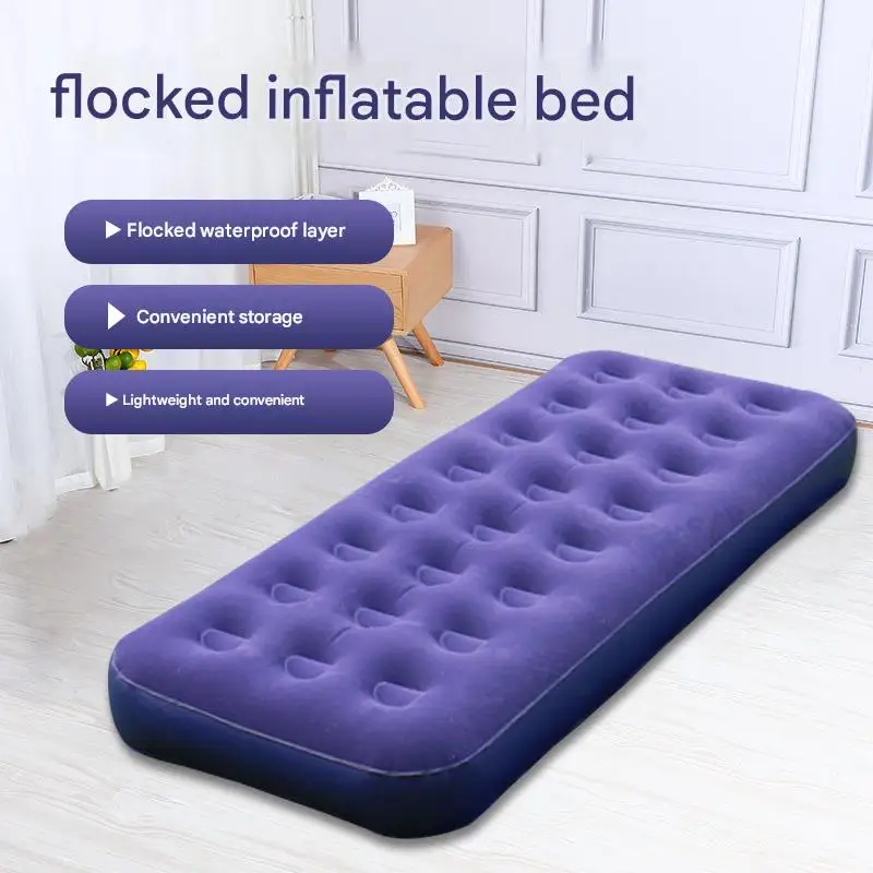 Modern Simple Fashion PVC Flocking Inflatable Bed Home Outdoor Leisure Multi-use Adult Single Bed Waterproof Lightweight Easy
Modern Simple Fashion PVC Flocking Inflatable Bed Home Outdoor Leisure Multi-use Adult Single Bed Waterproof Lightweight Easy
