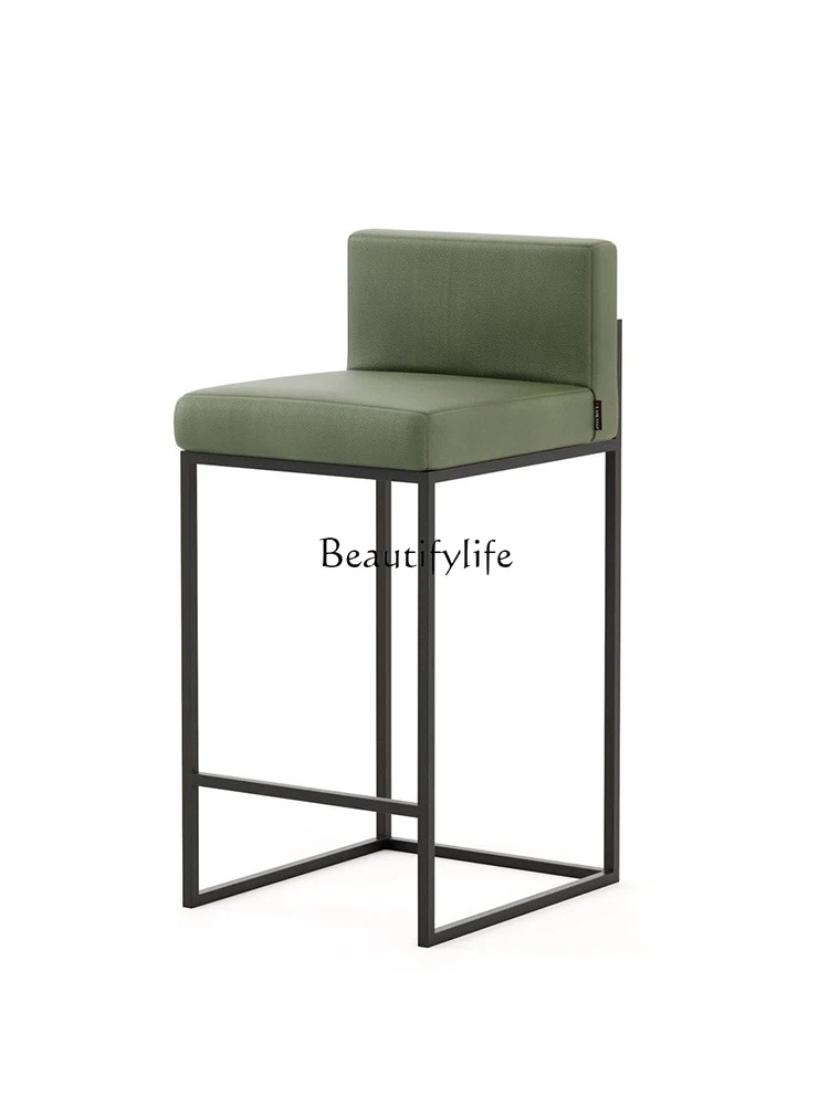 Italian minimalist first-layer leather bar chair stainless steel reception chair at the front desk
Italian minimalist first-layer leather bar chair stainless steel reception chair at the front desk