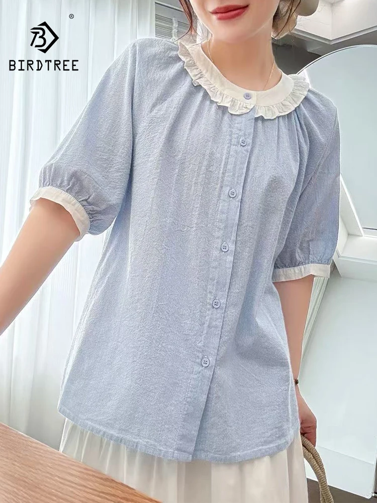 New 2026 Summer Women Cotton Short Sleeve Shirt, O Neck Ruffles Patchwork, Mori Girl French Age Reduction Loose Blouse T65225CC
New 2026 Summer Women Cotton Short Sleeve Shirt, O Neck Ruffles Patchwork, Mori Girl French Age Reduction Loose Blouse T65225CC