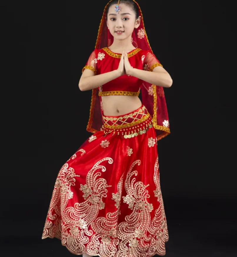 Belly Dance and Xinjiang Dance Performance Costumes for Girls in Uyghur Ethnic Style
Belly Dance and Xinjiang Dance Performance Costumes for Girls in Uyghur Ethnic Style