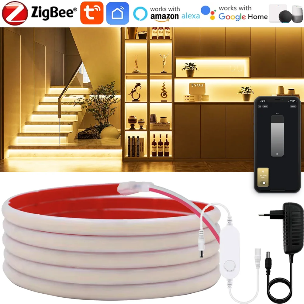 Светодиодная лента Tuya Zigbee3.0 24V COB, IP68, водонепроницаемая, 320 светодиодов, 5 м, 10 м, гибкая, высокой плотности, яркая линейная подсветка, совместима с Alexa и Google
Светодиодная лента Tuya Zigbee3.0 24V COB, IP68, водонепроницаемая, 320 светодиодов, 5 м, 10 м, гибкая, высокой плотности, яркая линейная подсветка, совместима с Alexa и Google