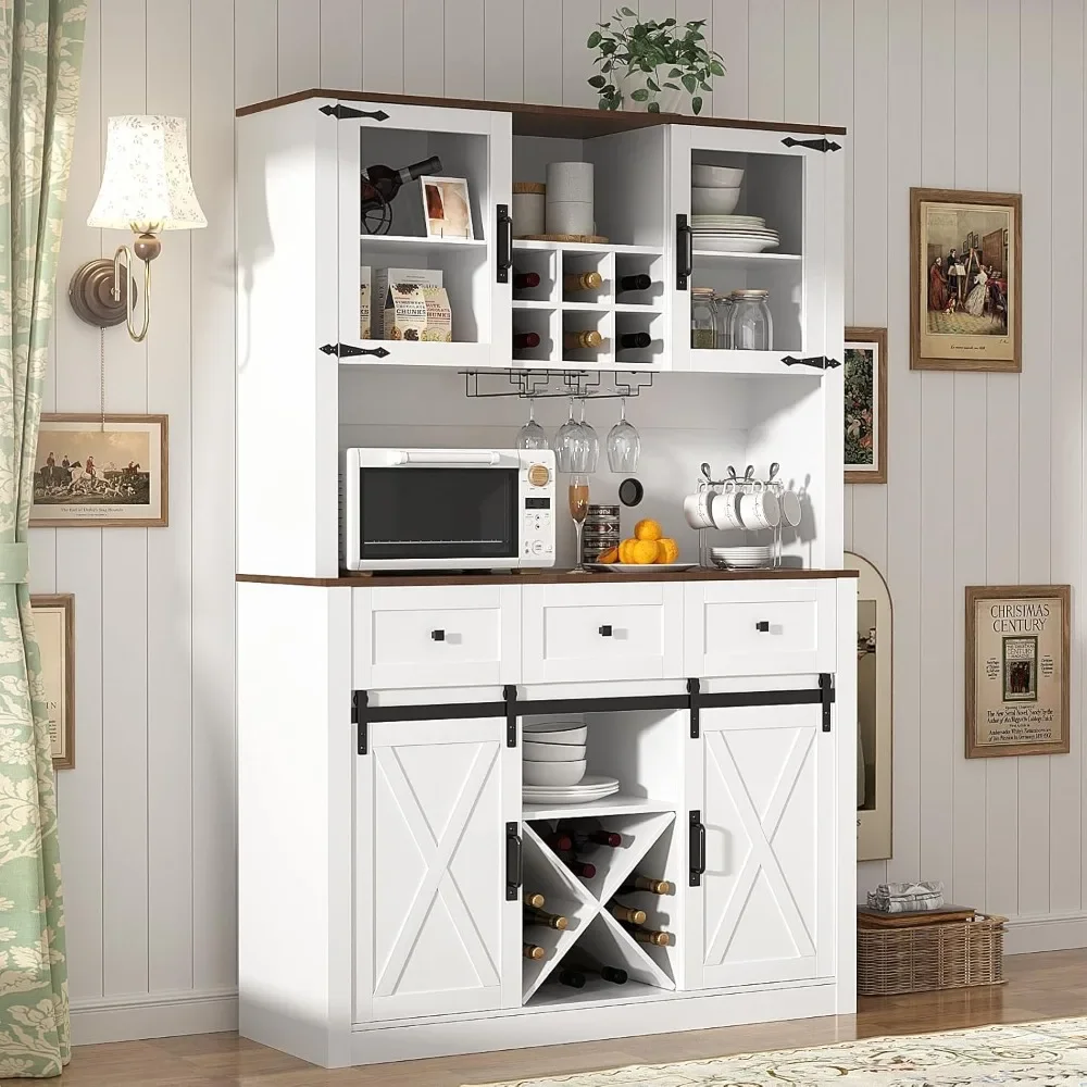 Farmhouse Bar Cabinet with Sliding Barn Door, Sideboard Buffet Cabinet with Wine & Glasses Rack, Storage Cabinet for Kitchen
Farmhouse Bar Cabinet with Sliding Barn Door, Sideboard Buffet Cabinet with Wine & Glasses Rack, Storage Cabinet for Kitchen