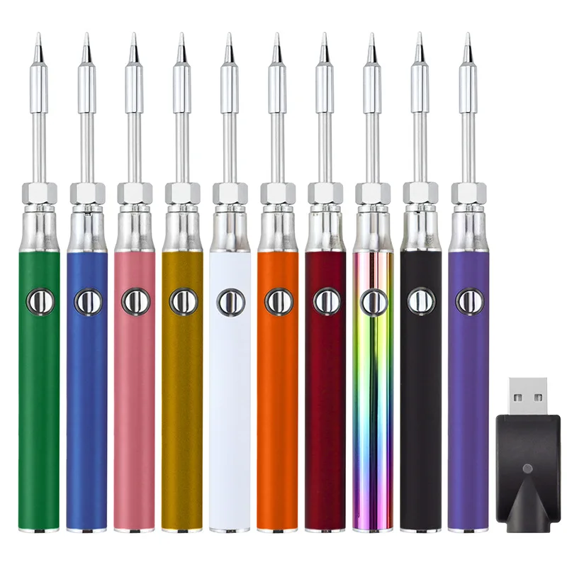 510 Thread Portable Electric Soldering Iron Pen with USB Charger 350mAh Pen Solder Iron 3 gear Adjustable Voltage Welding Tool
510 Thread Portable Electric Soldering Iron Pen with USB Charger 350mAh Pen Solder Iron 3 gear Adjustable Voltage Welding Tool