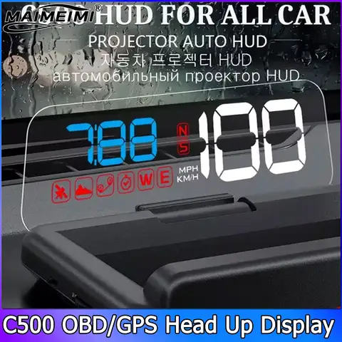 OBD/GPS HUD C500 T900 Head Up Display Mirror Projector On Board Computer Alarm Cartronics Accessories Speedometer customized
