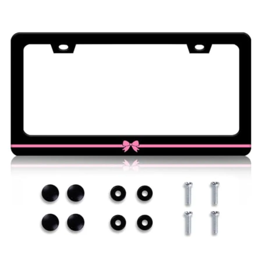 Pink Bow License Plate Frame - License Plate Holder, Rust-Proof Auto Parts License Plate Cover Decoration with Screws Caps for
Pink Bow License Plate Frame - License Plate Holder, Rust-Proof Auto Parts License Plate Cover Decoration with Screws Caps for