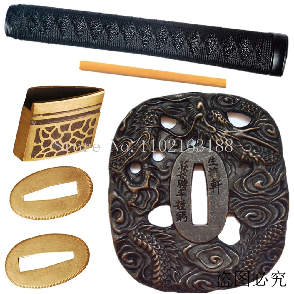 A Set Dragon Tsuba+Menuki+Fuchi+Kashira+Handle+Habaki+Seppa For Japanese Samurai Sword Katana/Wakizashi/Tanto Guard Fittings
A Set Dragon Tsuba+Menuki+Fuchi+Kashira+Handle+Habaki+Seppa For Japanese Samurai Sword Katana/Wakizashi/Tanto Guard Fittings