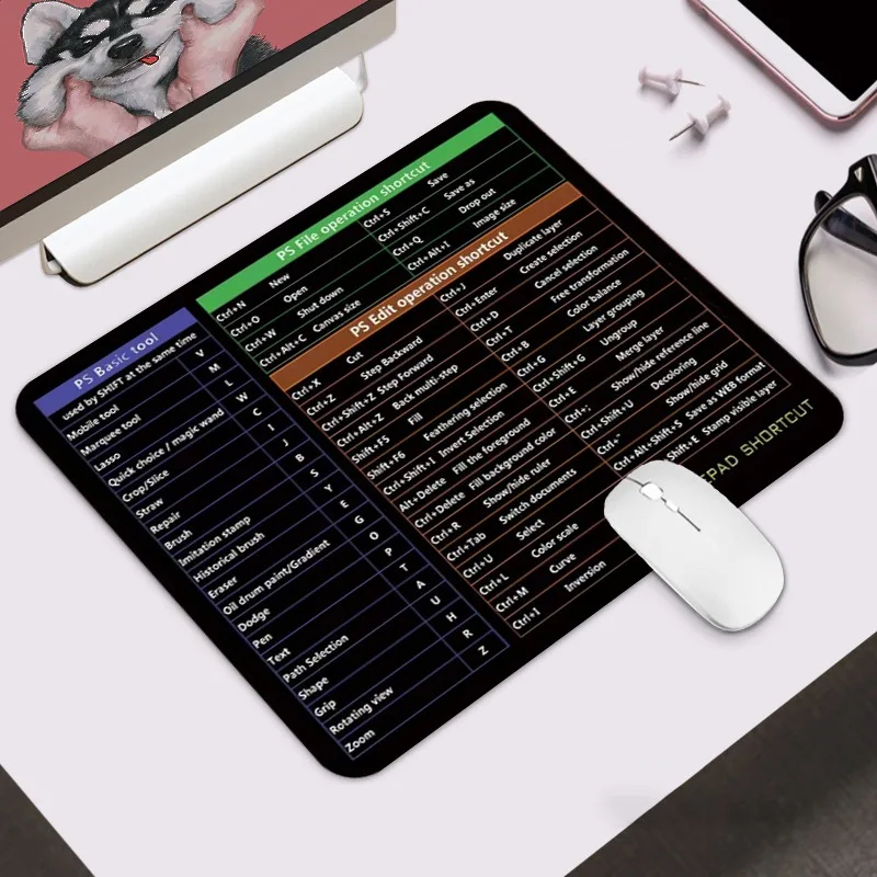 Shortcuts Mouse Pad For Excel PS Office Mousepad Small Keyboard Commands Mat 21x26cm Non-Slip Rubber Base For Laptop Accessories
Shortcuts Mouse Pad For Excel PS Office Mousepad Small Keyboard Commands Mat 21x26cm Non-Slip Rubber Base For Laptop Accessories