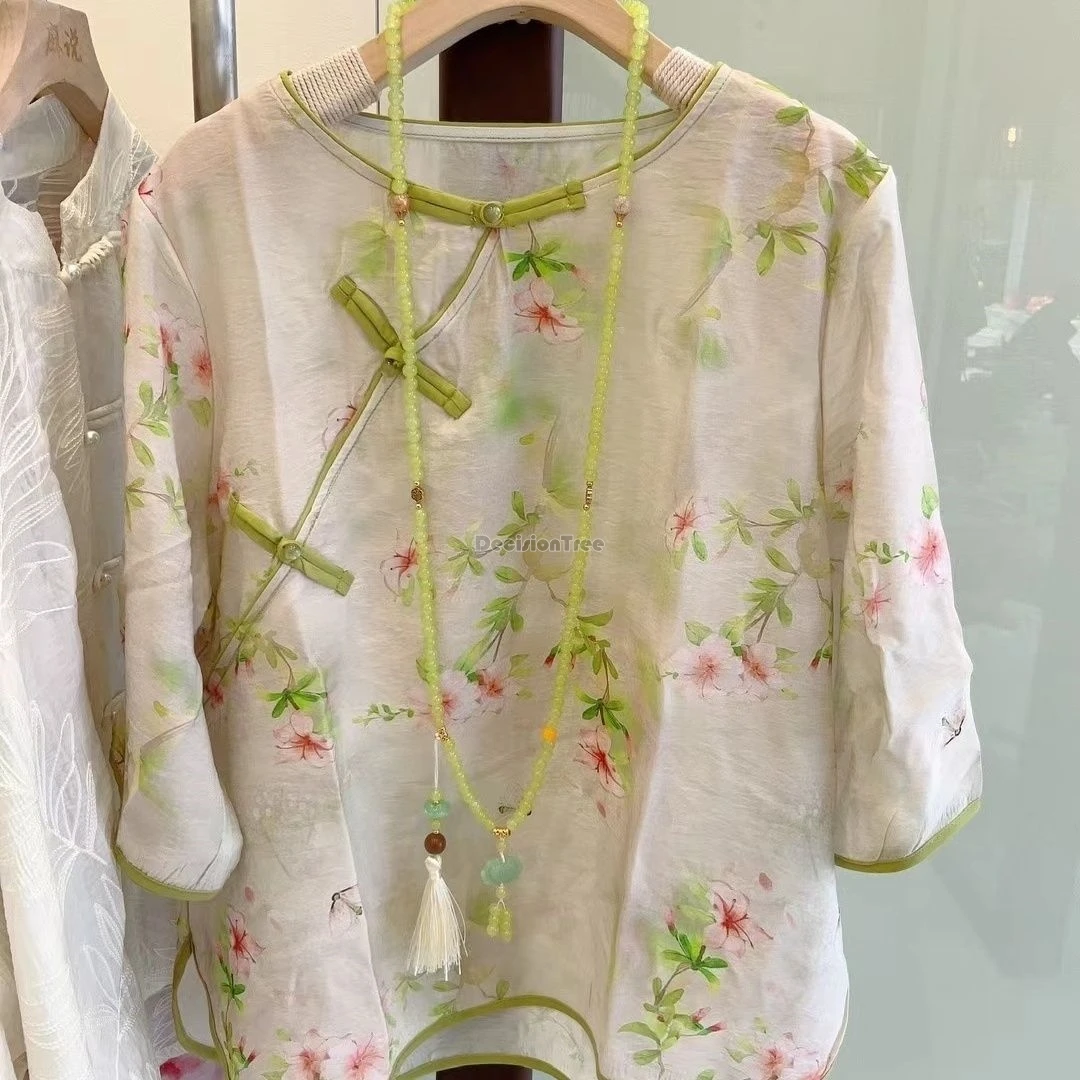2025 new chinese-style retro printed cotton linen blouse top traditional round collar half sleeve printed loose tang suit shirt
2025 new chinese-style retro printed cotton linen blouse top traditional round collar half sleeve printed loose tang suit shirt