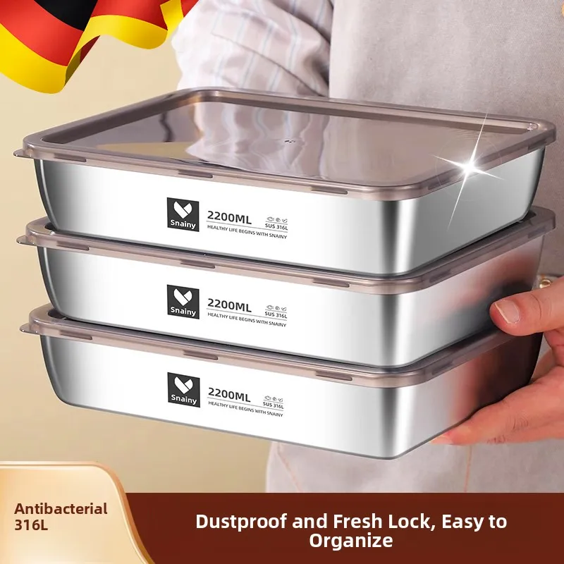 Thickened 316 Stainless Steel Square Dish Food Grade Preservation Box with Lid Rectangular Plate Ready Dish Plate Modern Art ...
Thickened 316 Stainless Steel Square Dish Food Grade Preservation Box with Lid Rectangular Plate Ready Dish Plate Modern Art ...