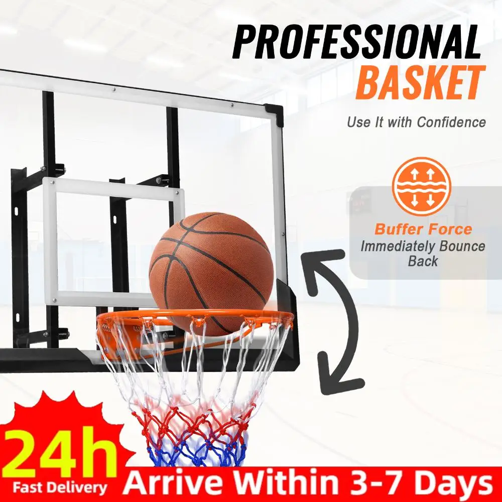 47-Inch Wall Mounted PC Backboard Basketball Goal Backboard Rim Combo for Teens and Adults
47-Inch Wall Mounted PC Backboard Basketball Goal Backboard Rim Combo for Teens and Adults