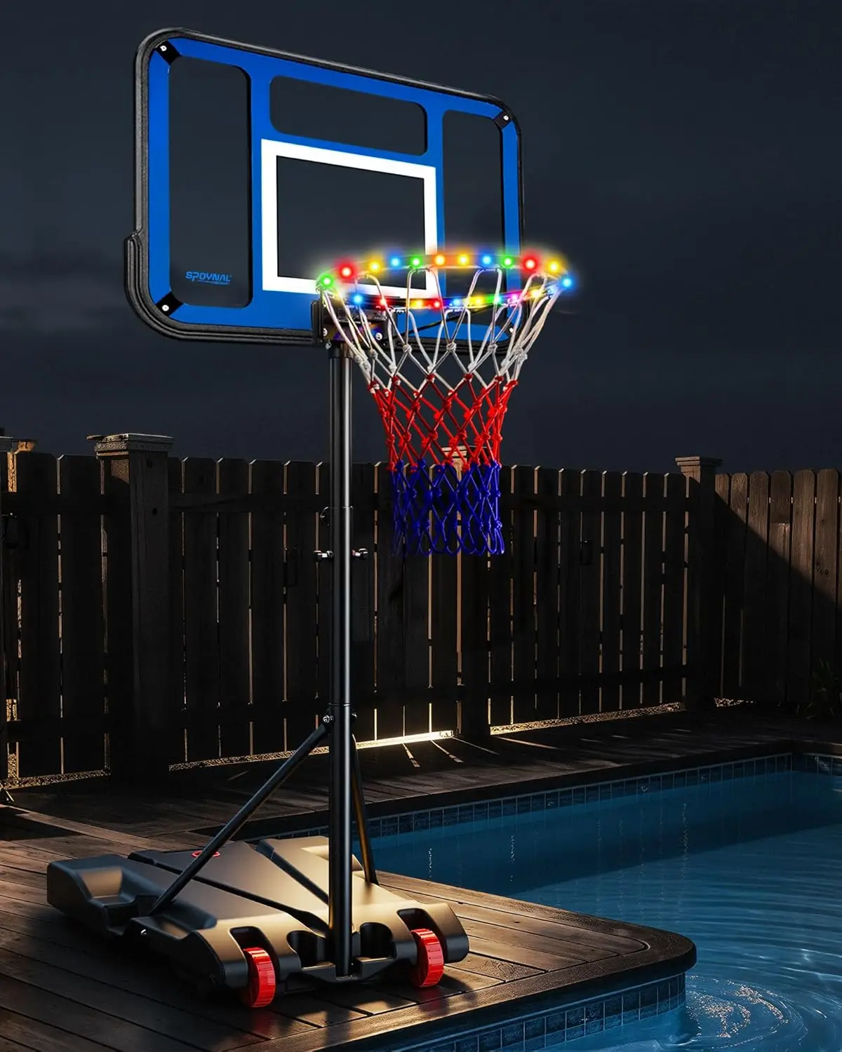 Adjustable 3.8-7FT Basketball Hoop with LED & Wheels, Indoor/Outdoor
Adjustable 3.8-7FT Basketball Hoop with LED & Wheels, Indoor/Outdoor
