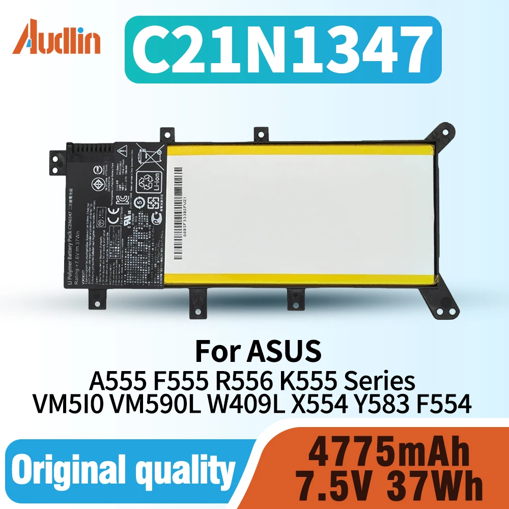 C21N1347 Laptop Battery for Asus X555 F555 X555LA X555LD X555LN A555L K555L Y583LD W519LD K555LD K555LA R556L VM510 2ICP4/63/134
C21N1347 Laptop Battery for Asus X555 F555 X555LA X555LD X555LN A555L K555L Y583LD W519LD K555LD K555LA R556L VM510 2ICP4/63/134