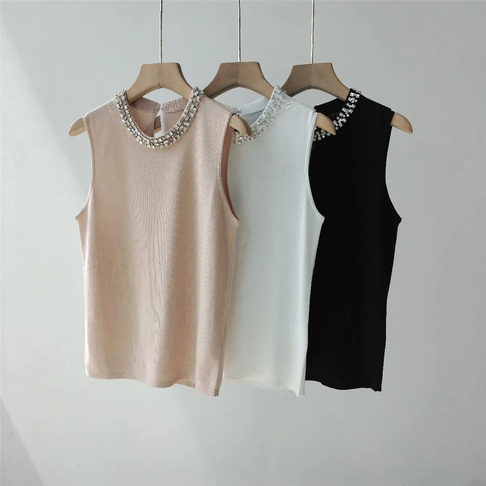 25 Spring/Summer New Knitted Round Neck Handmade Diamond Women's Solid Color Sleeveless Top
25 Spring/Summer New Knitted Round Neck Handmade Diamond Women's Solid Color Sleeveless Top