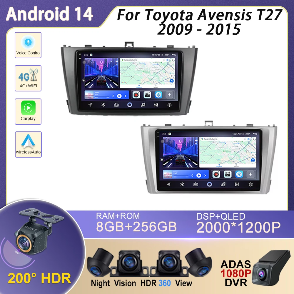 Android For Toyota Avensis T27 2009 - 2015 Car Radio Auto Stereo GPS Navigation Multimedia Player Carplay Touch Screen 4G WIFI
Android For Toyota Avensis T27 2009 - 2015 Car Radio Auto Stereo GPS Navigation Multimedia Player Carplay Touch Screen 4G WIFI