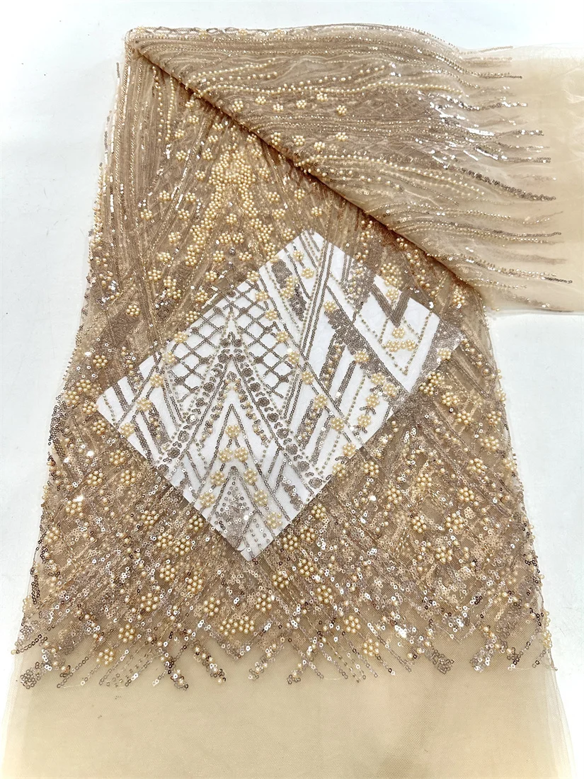 African Sequins Beaded Lace Fabric for Groom Sewing, Nigerian Wedding, Bridal Embroidery, French Tulle, High Quality,2025
African Sequins Beaded Lace Fabric for Groom Sewing, Nigerian Wedding, Bridal Embroidery, French Tulle, High Quality,2025