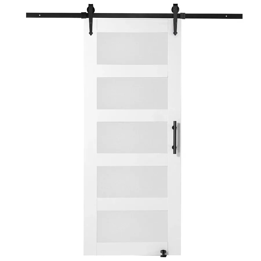 30" x 84" Wood and Glass Sliding Barn Door Kit Smooth Floor Guide and Door Handle Spruce Wood Slab and Frosted Glass
30" x 84" Wood and Glass Sliding Barn Door Kit Smooth Floor Guide and Door Handle Spruce Wood Slab and Frosted Glass