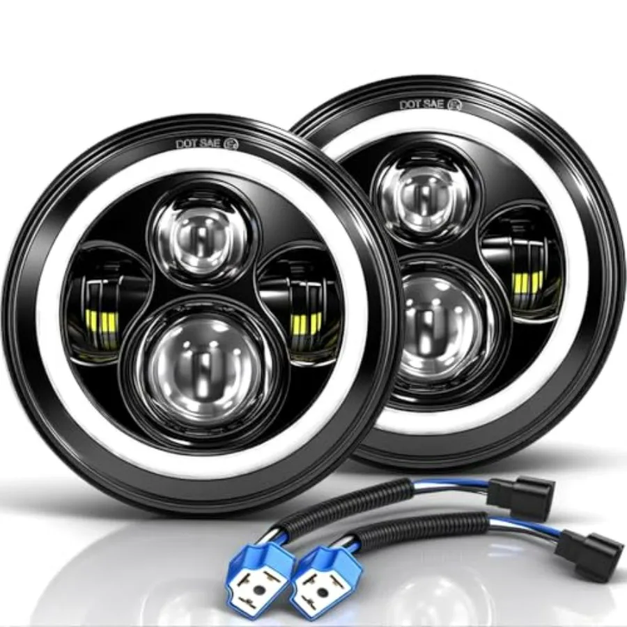 7 Inch LED Headlights Round Halo Angel Eyes DRL Amber Turn Signal Lights H6024 LED Headlights Replace High/Low Sealed Beam Fits
7 Inch LED Headlights Round Halo Angel Eyes DRL Amber Turn Signal Lights H6024 LED Headlights Replace High/Low Sealed Beam Fits