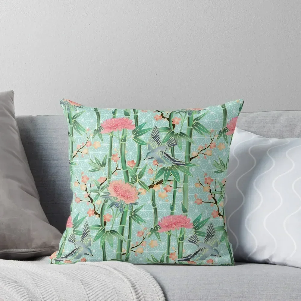 Bamboo, Birds and Blossom - soft blue green Throw Pillow Ornamental Pillow Cushion Cover Set pillow
Bamboo, Birds and Blossom - soft blue green Throw Pillow Ornamental Pillow Cushion Cover Set pillow