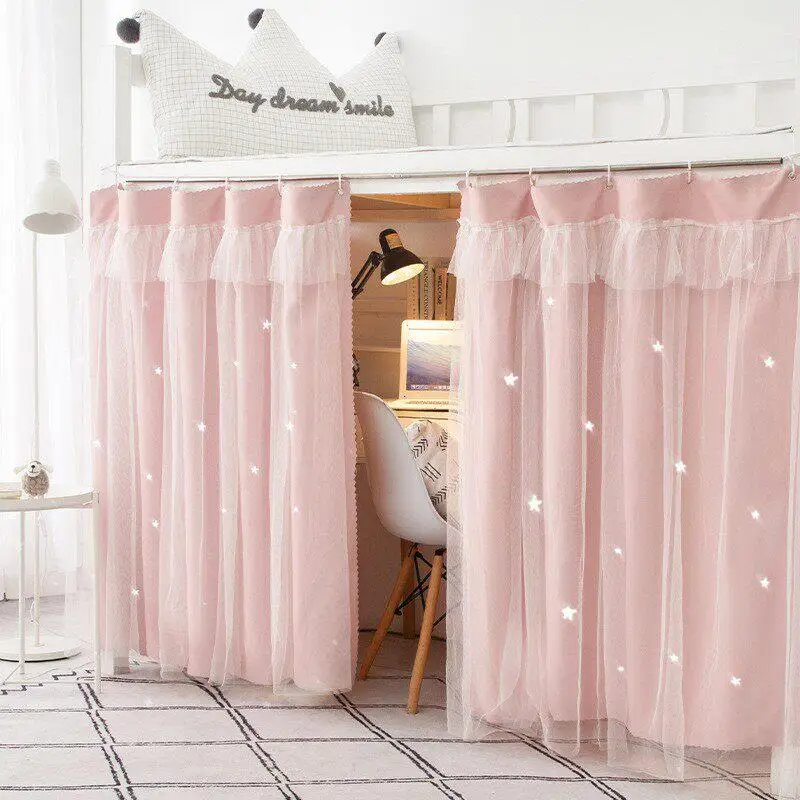 Princess Style Bed Curtain with Veil Strong Light Blocking Dormitory Bed Canopy Cotton Linen Material Top And Bottom Bed Cover
Princess Style Bed Curtain with Veil Strong Light Blocking Dormitory Bed Canopy Cotton Linen Material Top And Bottom Bed Cover