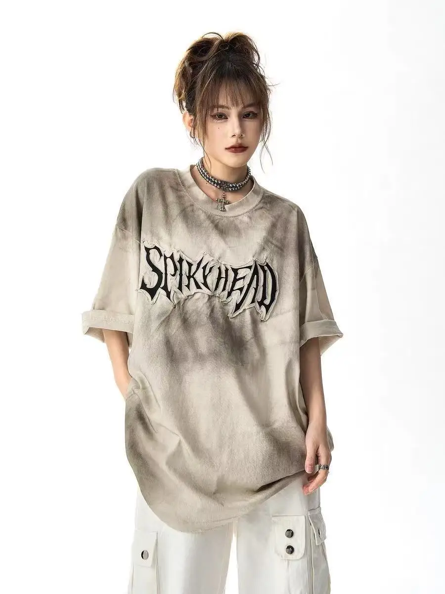 Foufurieux American Retro High Street Washed Embroidered Short Sleeve T-shirts Men and Women Summer Oversized T-shirt Women Tops
Foufurieux American Retro High Street Washed Embroidered Short Sleeve T-shirts Men and Women Summer Oversized T-shirt Women Tops