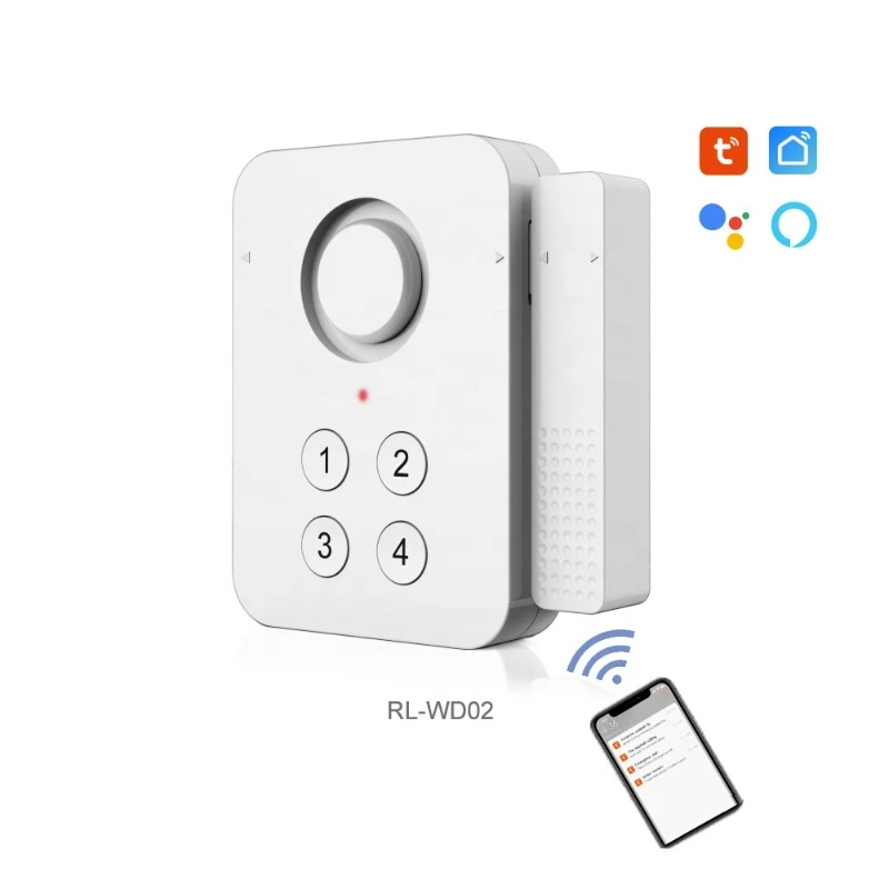 WD02 Tuya wifi keypad controlled door alarm sensor with siren sound and can control by code
WD02 Tuya wifi keypad controlled door alarm sensor with siren sound and can control by code