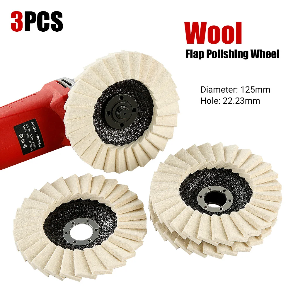 LOZLIN 3PCS 5-Inch Wool Polishing Wheel Buffing Pad for Angle Grinders 125mm Flap Wheel for Metal, Wood, Stone, Stainless Steel
LOZLIN 3PCS 5-Inch Wool Polishing Wheel Buffing Pad for Angle Grinders 125mm Flap Wheel for Metal, Wood, Stone, Stainless Steel