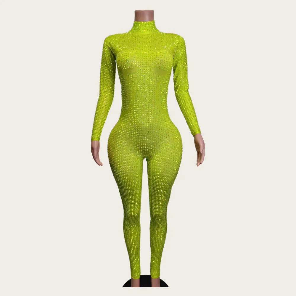 Women Celebrity Sexy Sparkly Rhinestones High Stretch Long Sleeve Jumpsuit Evening Party Singer Dancer Performance Stage Costume
Women Celebrity Sexy Sparkly Rhinestones High Stretch Long Sleeve Jumpsuit Evening Party Singer Dancer Performance Stage Costume