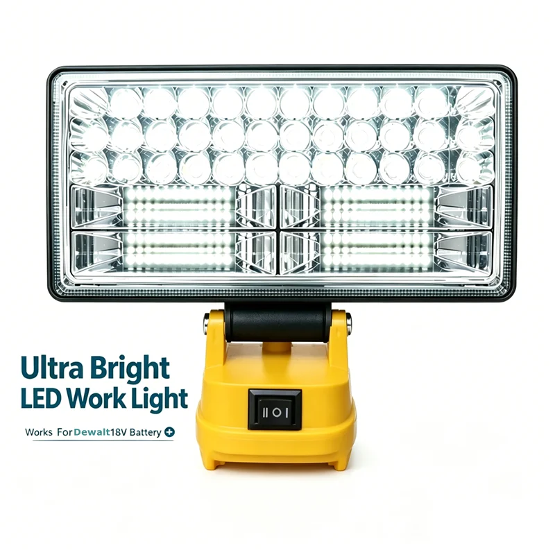 Cordless LED Work Light for DeWalt 20V Battery, 5400LM Jobsite Flood Lights, Portable Outdoor Flashlight Dual USB Charging
Cordless LED Work Light for DeWalt 20V Battery, 5400LM Jobsite Flood Lights, Portable Outdoor Flashlight Dual USB Charging